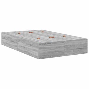 vidaXL Opbergbedframe Grijs Sonoma 120 x 200 cm Bewerkt hout