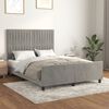 vidaXL Bedframe zonder matras 140x190 cm fluweel lichtgrijs
