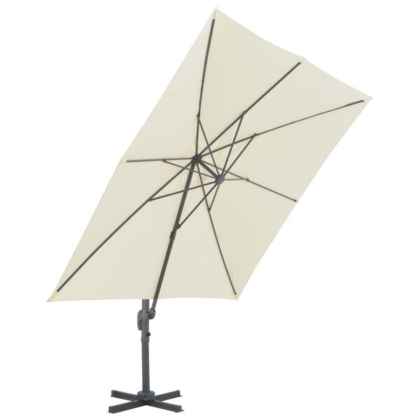 vidaXL Parasol met draagbare voet zandkleurig