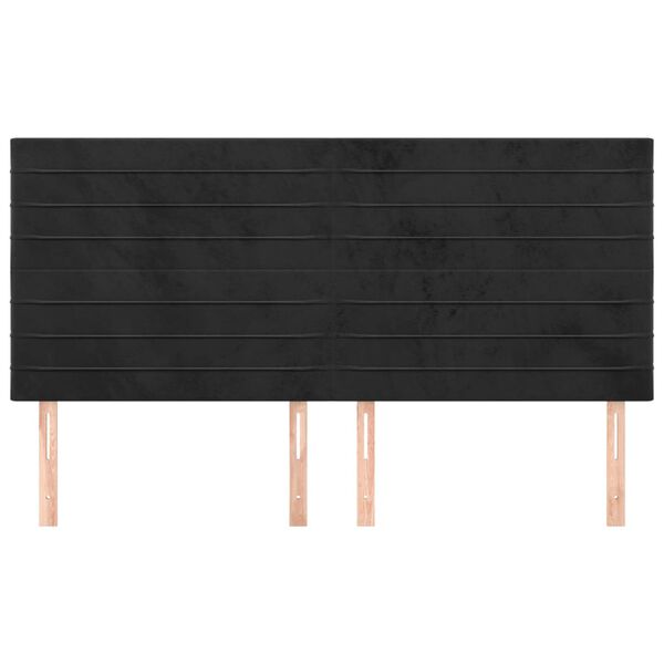 vidaXL Hoofdbord zwart 180x5x118/128 cm fluweel
