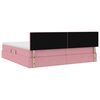 vidaXL Bed met LED -striplichten met opslag Roze 200 x 200 cm Fluweel