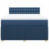 vidaXL Boxspring met matras stof blauw 140x190 cm