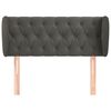 vidaXL Hoofdbord met randen 93x23x78/88 cm fluweel donkergrijs