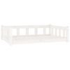 vidaXL Hondenmand 105,5x75,5x28 cm massief grenenhout wit