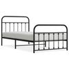 vidaXL Bedframe met hoofd- en voeteneinde metaal zwart 107x203 cm