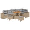 vidaXL Tuin Sofa Set met kussen met opslag 9 pcs Beige en Licht Grijs
