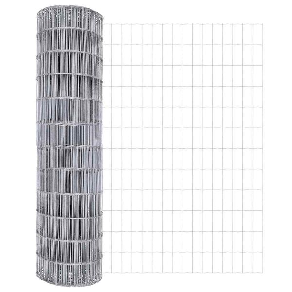 vidaXL Euro Hek Zilver 1 x 25 m Warmverzinkt ijzer