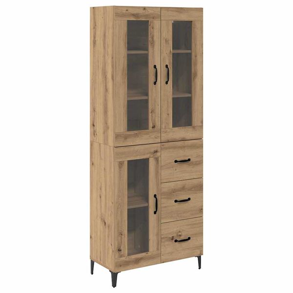 vidaXL Highboard Artisan Eiken 69,5 x 34 x 180 cm Bewerkt hout
