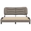 vidaXL Bedframe met LED zonder matras "Hvar" 160x200 cm stof taupe