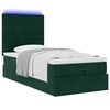 vidaXL Ottoman bed met matrassen en LED's 80x200cm fluweel donkergroen
