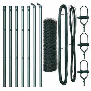 vidaXL Afrasteringspaal Groen 10 x 0,4 m (13 mm gaas) Staal en PVC