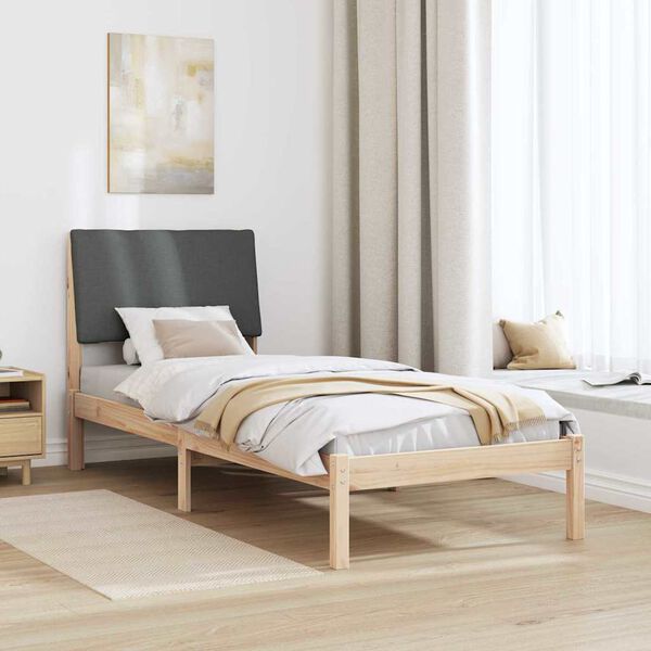 vidaXL Bedframe Bruin en donkergrijs 80 x 200 cm Massief grenenhout