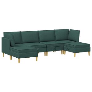 vidaXL Modulaire Sofa Set met Opslag 6 st Donkergroen Stof