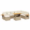 vidaXL 9-delige Loungeset met kussens poly rattan beige