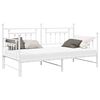 vidaXL Bedframe voor een daybed met hoofdeinde Wit 100 x 190 cm Staal