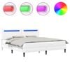 vidaXL Bedframe met LED-stripverlichting Wit 180 x 200 cm Kunstleer