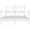 vidaXL Bedframe met hoofd- en voeteneinde metaal wit 120x200 cm