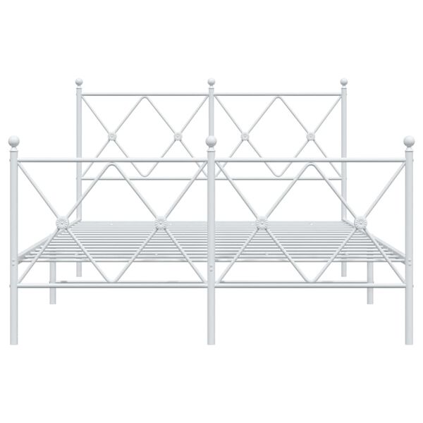 vidaXL Bedframe met hoofd- en voeteneinde metaal wit 120x200 cm