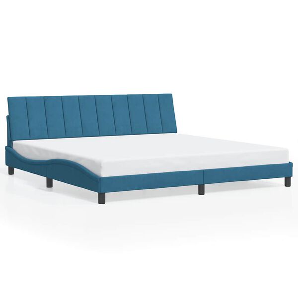 vidaXL Bedframe zonder matras "Hanko" fluweel blauw 200x200 cm