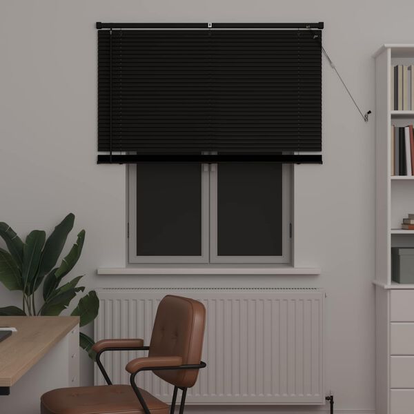 vidaXL Venetiaanse Blind Verstelbaar Zwart 150 x 110 cm PVC