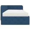 vidaXL Hoekbedframe met matras met hoofdeinde Blauw 100 x 200 cm Stof