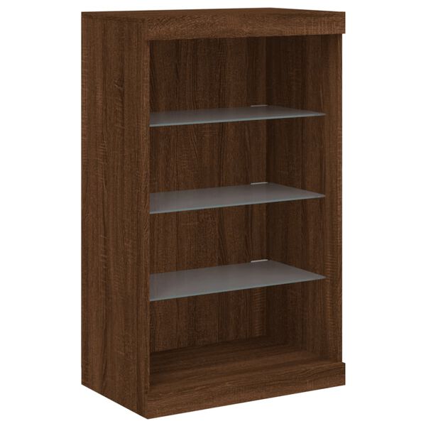 vidaXL Dressoir met LED-verlichting 60,5x37x100 cm bruin eikenkleur