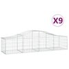 vidaXL Schanskorven 9 st gewelfd 200x50x40/60 cm gegalvaniseerd ijzer