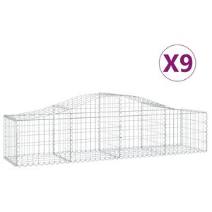 vidaXL Schanskorven 9 st gewelfd 200x50x40/60 cm gegalvaniseerd ijzer