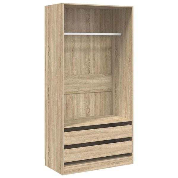 vidaXL Kledingkast 100x50x200 cm bewerkt hout sonoma eikenkleurig