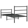 vidaXL Bedframe met hoofd- en voeteneinde&nbsp;metaal zwart 90x190 cm
