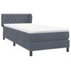 vidaXL Boxspring met matras fluweel donkergrijs 90x210 cm