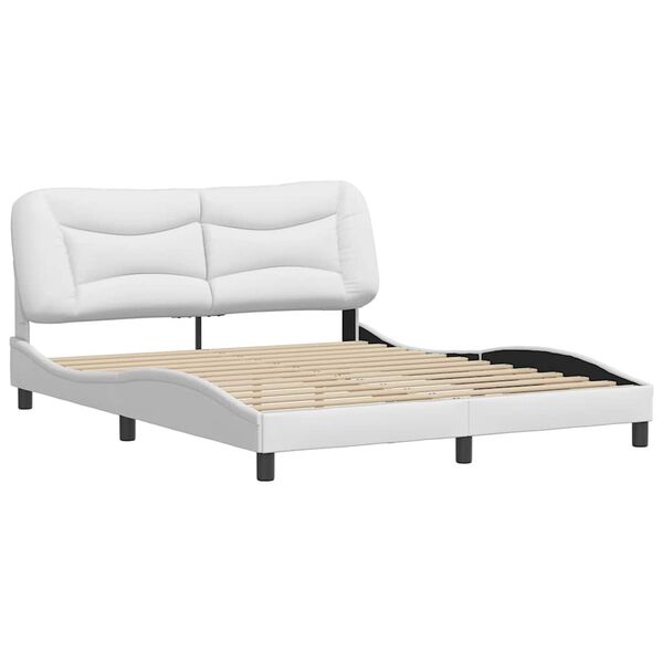vidaXL Bedframe zonder matras "Hvar" kunstleer wit 160x200 cm