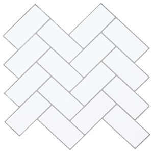 vidaXL Haringbeen Tegel 20 pcs Wit Grijs 30 x 30 cm