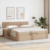 vidaXL Ottoman bed met matras 140x200cm kunstleer cappuccinokleurig