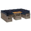 vidaXL 10-delige Loungeset met kussens poly rattan grijs