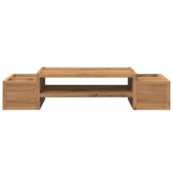 vidaXL Monitorstandaard opbergruimte 70x27x15 cm hout artisanaal eiken