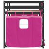 vidaXL Stapelbed met gordijnen 90x190 cm grenenhout roze