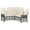 vidaXL Tuin Ligbank Set Zwart en Cream Wit 164 x 164 x 112 cm