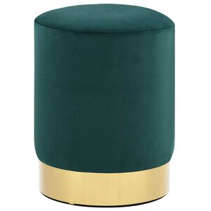 vidaXL Kruk fluweel 28 x 36 cm donkergroen en goudkleurig