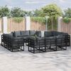 vidaXL Tuin Sofa Set met kussen 12 pcs Zwart Aluminium
