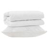 vidaXL Dekbed Set met kussen 2 st Wit Microfibre