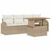 vidaXL Tuin Sofa Set 5 st Beige Poly riet