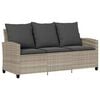 vidaXL 6-delige Loungeset met kussens poly rattan lichtgrijs