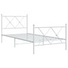 vidaXL Bedframe met hoofd- en voeteneinde metaal wit 90x200 cm