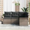vidaXL Tuin Sofa Set met kussen 4 pcs Grijs poly rattan