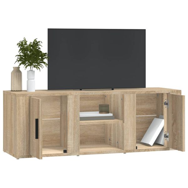 vidaXL Tv-meubel 100x31,5x35 cm bewerkt hout sonoma eikenkleurig