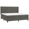 vidaXL Boxspring met matras en LED fluweel donkergrijs 200x200 cm