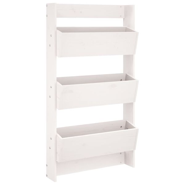 vidaXL Plantenbak wandmontage 3-laags 60x18,5x110 cm grenenhout wit