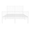 vidaXL Bedframe met hoofd- en voeteneinde metaal wit 135x190 cm