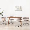 vidaXL Eetkamerstoelen 4 st draaibaar gebogen hout en stof taupe